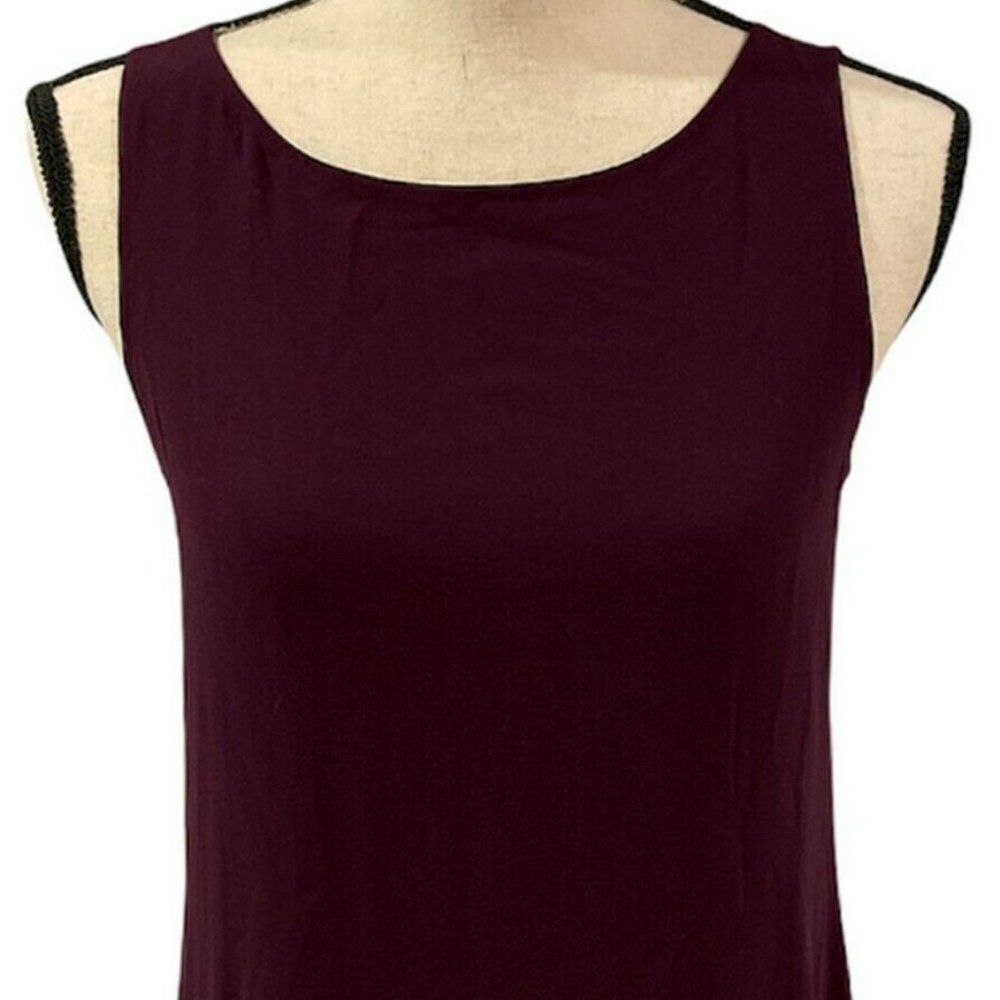 Eileen Fisher Raisnette Bateau Neck Silk Hi Low Long Shell Tank